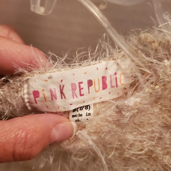 Adorable girls fuzzy Pink Republic sweater size small 7/8 - Picture 4 of 6